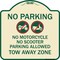 Signmission No Parking No Motorcycle No Scooter Parking Allowed Tow Away Zone Alum, 18" x 18", TG-1818-23704 A-DES-TG-1818-23704 - alternate 1